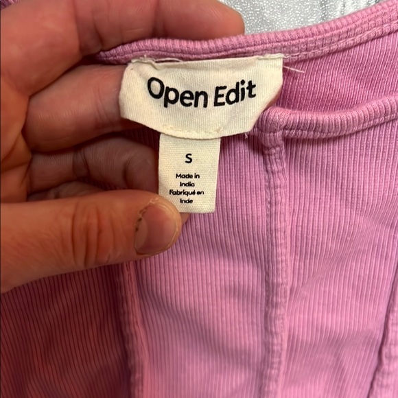 Open Edit Pink Ribbed Bodysuit - Picture 2 of 4